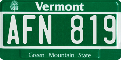VT license plate AFN819