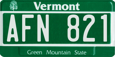VT license plate AFN821