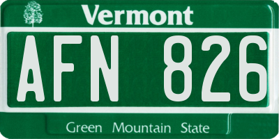 VT license plate AFN826
