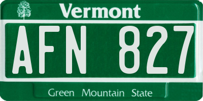 VT license plate AFN827