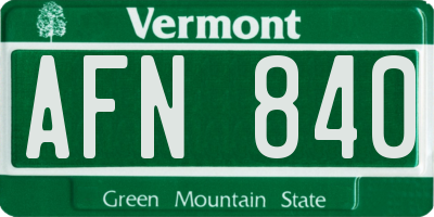 VT license plate AFN840