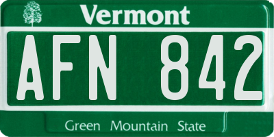 VT license plate AFN842