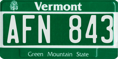 VT license plate AFN843