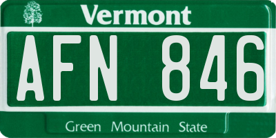 VT license plate AFN846