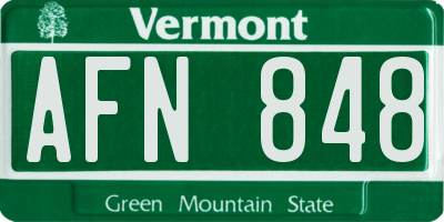 VT license plate AFN848