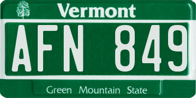 VT license plate AFN849