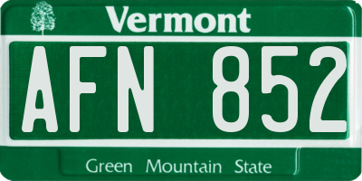 VT license plate AFN852
