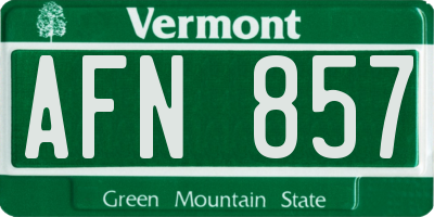 VT license plate AFN857