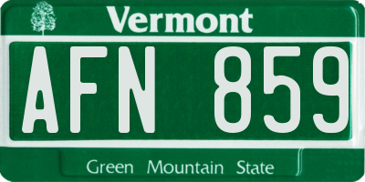 VT license plate AFN859