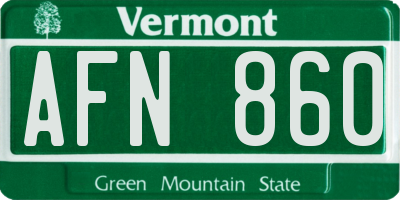 VT license plate AFN860