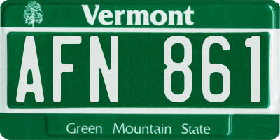 VT license plate AFN861