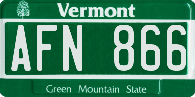 VT license plate AFN866