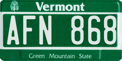 VT license plate AFN868