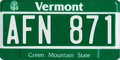 VT license plate AFN871