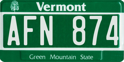 VT license plate AFN874