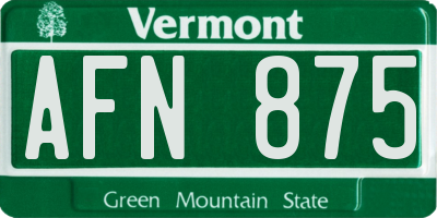 VT license plate AFN875