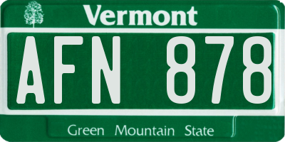 VT license plate AFN878