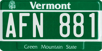 VT license plate AFN881