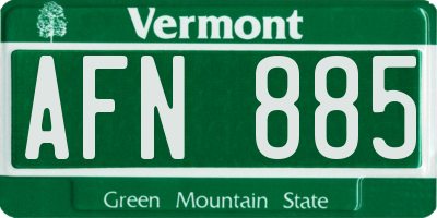 VT license plate AFN885