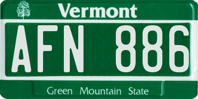 VT license plate AFN886