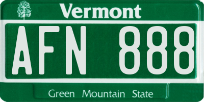 VT license plate AFN888