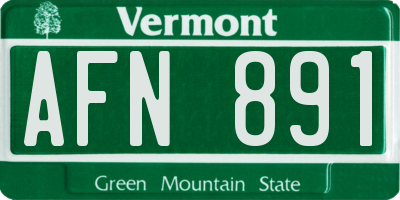 VT license plate AFN891