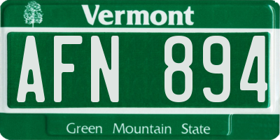 VT license plate AFN894