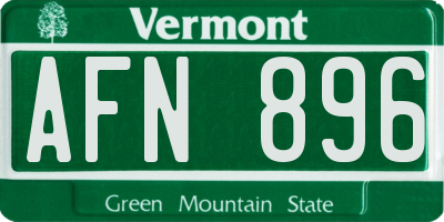 VT license plate AFN896