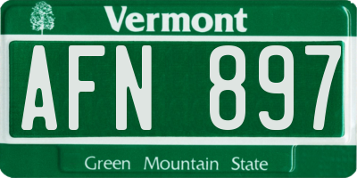 VT license plate AFN897