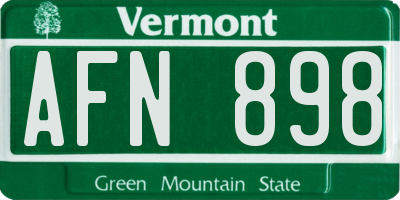VT license plate AFN898