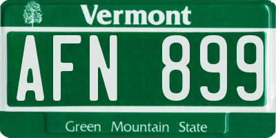 VT license plate AFN899