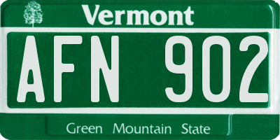 VT license plate AFN902