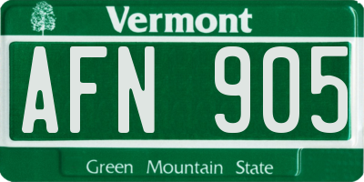 VT license plate AFN905