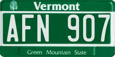 VT license plate AFN907