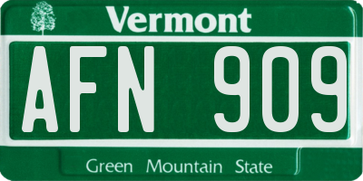 VT license plate AFN909