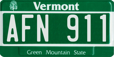 VT license plate AFN911