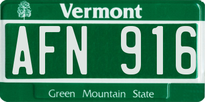 VT license plate AFN916