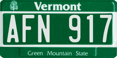 VT license plate AFN917