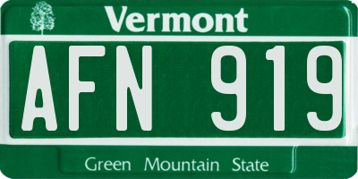 VT license plate AFN919