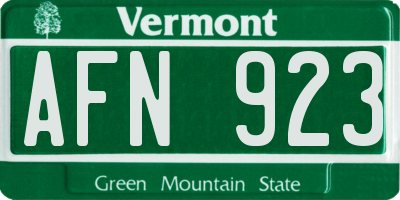 VT license plate AFN923