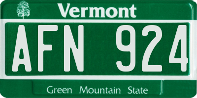 VT license plate AFN924