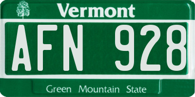 VT license plate AFN928