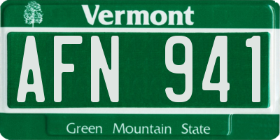 VT license plate AFN941