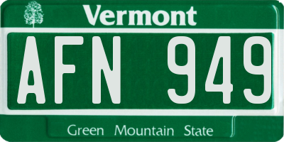 VT license plate AFN949