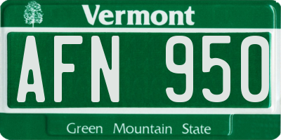 VT license plate AFN950