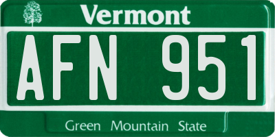 VT license plate AFN951