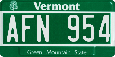 VT license plate AFN954