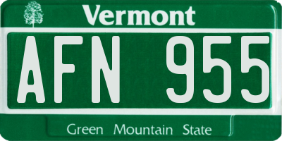VT license plate AFN955