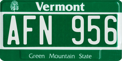 VT license plate AFN956