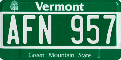 VT license plate AFN957
